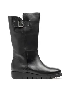 Женские кожаные ботинки на плоской подошве Yokono, черный