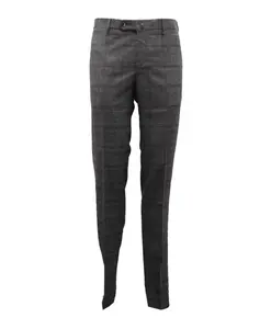 Шерстяные брюки в клетку, очень узкий крой. Pt01, серый