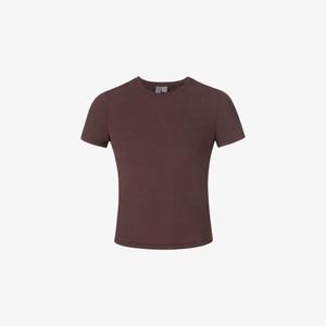 Топ Sweaty Betty с коротким рукавом из хлопкового джерси базовый укороченный, коричневый