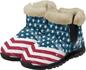 Женские зимние сапоги Jeiento с флагом Америки, противоскользящие, Faded American Flag