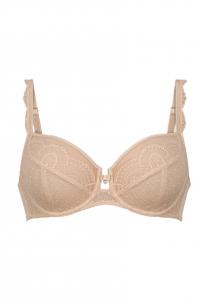 Женский поддерживающий бюстгальтер на косточках с кружевными деталями Selma ROSA FAIA, цвет 753 Desert