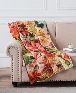 Стеганый плед Senna Boho с цветочным принтом, 50 x 60 дюймов Greenland Home Fashions, Harvest