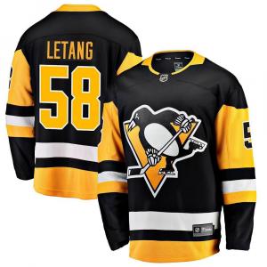 Мужская черная футболка с логотипом Fanatics Kris Letang Pittsburgh Penguins Home Breaking, цвет Png Black