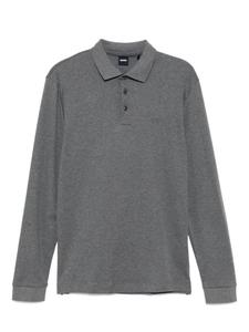 Рубашка поло с вышитым логотипом BOSS, серый