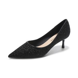 Женские туфли на тонком каблуке и высоком каблуке QITUMAUL, Black[Heel Height 5.5Cm]