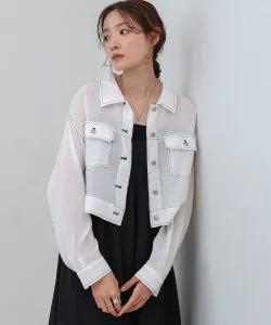 Прозрачная рубашка-блузон