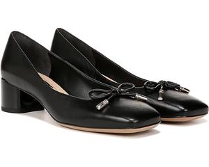 Туфли Franco Sarto Natalia Square Toe Block Heel Pumps with Bow, цвет Black Leather