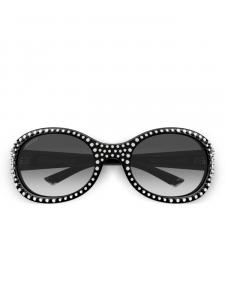 Солнцезащитные очки GG2013S в овальной оправе с заклепками Gucci Eyewear, черный
