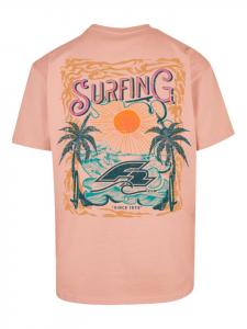 Футболка оверсайз F2 Surfers Sunset Summer Vibes янтарного цвета f2