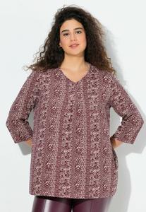 Топ Ulla Popken Long sleeved top, Dark Cherry Red/Red