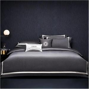 IBDRYKK Комплект постельного белья из сатина жаккард с египетским хлопком Black