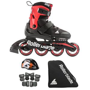 RollerBlade Детские роликовые коньки с регулируемым размером, черно-красные (Premium Package A), размер L (36.5-40.5 см)
