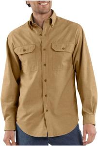 Carhartt мужская рубашка S202 с длинным рукавом из шамбре, Dark Tan Chambray
