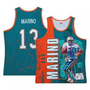 Мужская майка Mitchell & Ness Dan Marino Aqua Miami Dolphins 1990 Player Burst