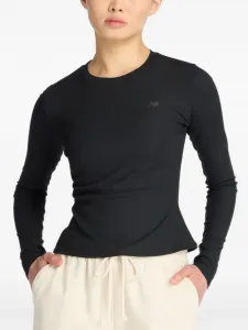 Длинносливная футболка в рубчик New Balance, черный