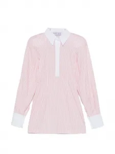 Мини-платье-рубашка в полоску Rowen Rose, розовый