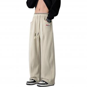 Хлопковые брюки Unisex утепленные прямого кроя WARRIOR, хаки (diy badge)