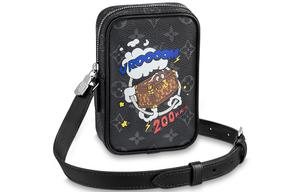 LOUIS VUITTON Дунай Сумка через плечо из прорезиненной ткани Кроссбоди Классическая Мужская Черная