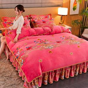 FUANNA Комплект постельного белья 4 предмета, 180 см, пододеяльник 200x230 см, цвет Yanran Dousha