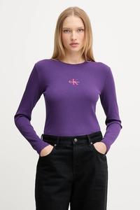 Лонгслив Calvin Klein Jeans, фиолетовый