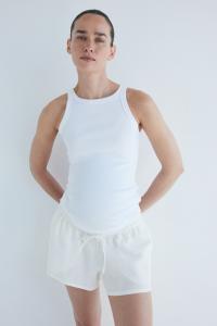 Мама до и после шорты из хлопкового муслина H&M, белый