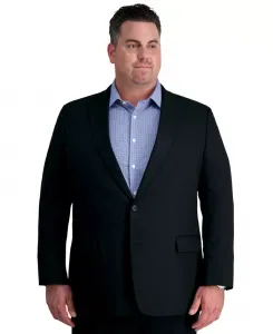 Мужской пиджак JMH Big & Tall Classic Fit из костюмного гарнитура Haggar, черный