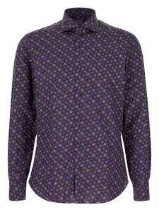 Рубашка с цветочным принтом Barba, синий