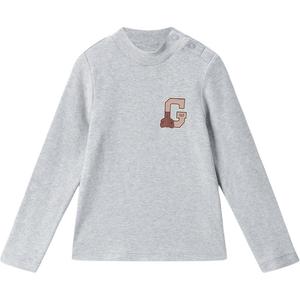 Детская базовая футболка с длинным рукавом и полуводолазкой GAP, светло-серый