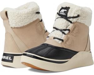 Женские ботинки Sorel водонепроницаемые с мехом, черный/бежевый