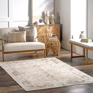 Ковер Ellamae Faded Medallion Area Rug nuLOOM, 152x244 см, бежевый