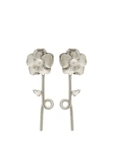 Серьги-кольца Blooming Poppy Simone Rocha, серебряный