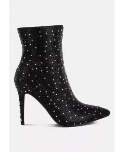 Сапоги-стилеты Lobelia с украшением из страз London Rag, черный