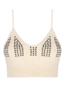 Декорированный трикотажный топ Laneus, нейтральный