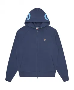 Хлопковая толстовка с капюшоном и градиентным рисунком в виде смайлика. Icecream, синий