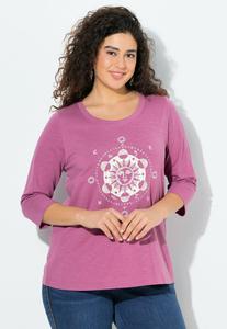 Топ Ulla Popken REBEL 3/4 SLEEVE GRAPHIC , Dark Rose/Light Pink