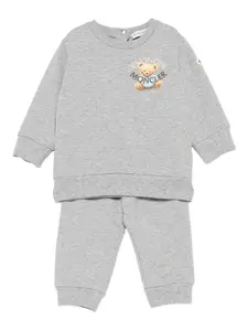 Спортивный костюм с вышивкой Moncler Enfant, серый