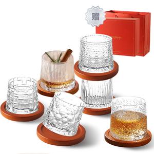 Бокалы для виски KAWASIMAYA, [Premium Box With Shopping Bag]Solid Color Rotating Whiskey Drinkware-6-Piece Set