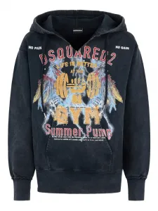 Худи с графичным принтом Dsquared2, черный