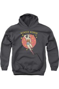 Толстовка с капюшоном DC Comics Wonder Woman Circle Youth Gildan, Charcoal