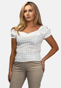 Блуза REGINA FASHION LOW- CUT V-NECK, Ecru/Off-White