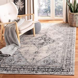 Ковер SAFAVIEH, 153 x 244 см, Classic Vintage Collection, Grey, Oriental Medallion Distressed Design, Non-Shedding & Easy Care, идеально подходит для помещений с высокой проходимостью в гостиной, спальне (CLV113F)
