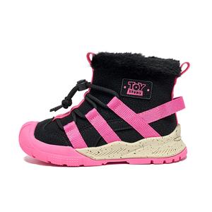 Термостойкие устойчивые к истиранию водонепроницаемые полувысокие детские зимние ботинки Disney, черный розовый