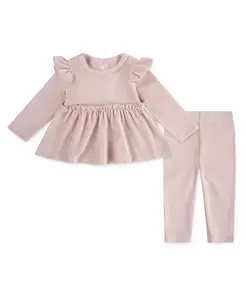 Детский комплект для девочки: топ с длинными рукавами и леггинсы, 2 предмета Huggies, розовый