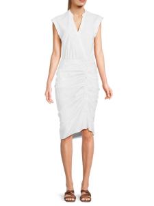 Платье-рубашка мини Core Bell с рюшами Veronica Beard, белый