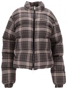 Пуховая фланелевая куртка Off-White Spray Check, темно-серый/черный
