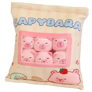 Плюшевая кукла капибара для релаксации, высота 45 см KUMAOYA, розовый