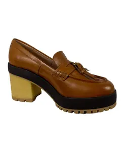 Зеленые лоферы на резиновых каблуках Hogan, коричневый