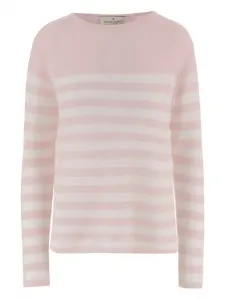 Полосатый джемпер из кашемира Bruno Manetti, розовый
