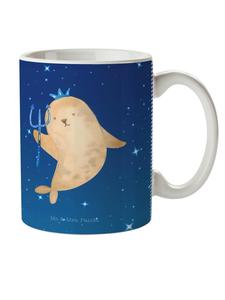 Детская кружка со знаком зодиака Водолей, без надписей, звездно-голубая Mr. & Mrs. Panda