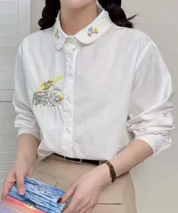 Рубашка с вышитым воротником Aimoha - Select -, цвет White Other 3